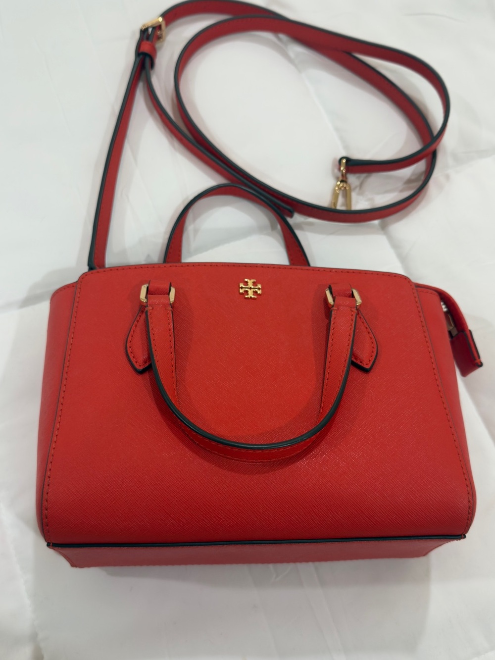 Tory Burch Red Orange Mini Satchel with Wallet